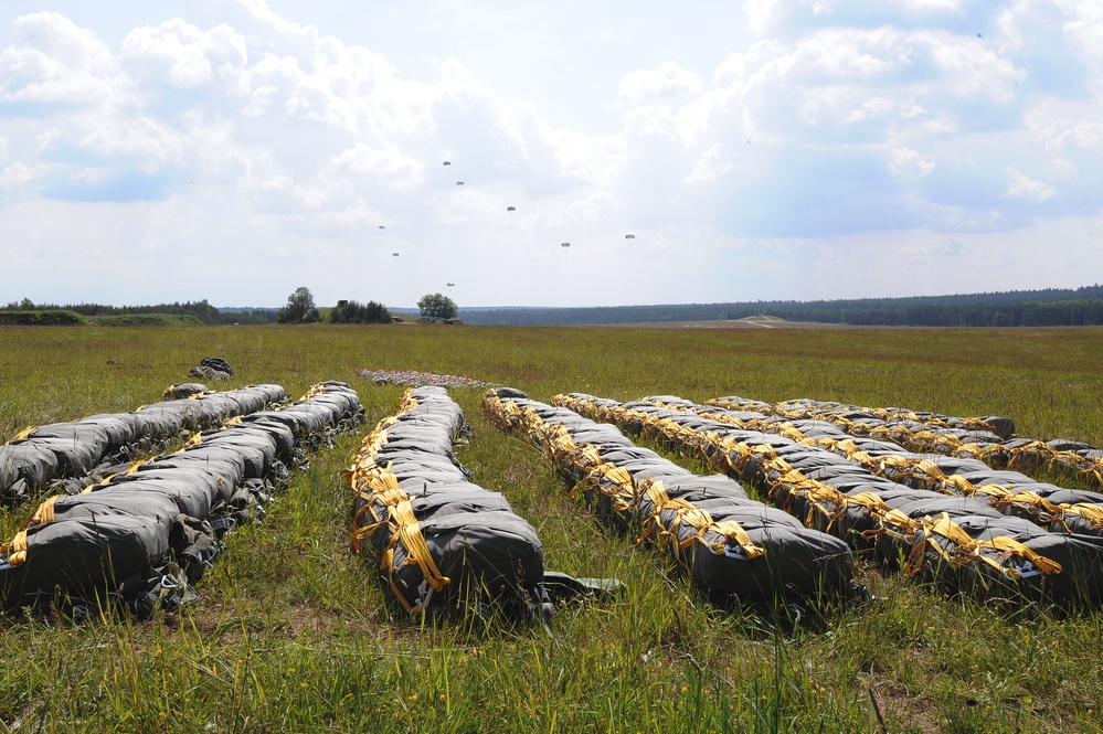 173rd Infantry Brigade Combat Team (Airborne) training jump in Grafenwoehr, Germany