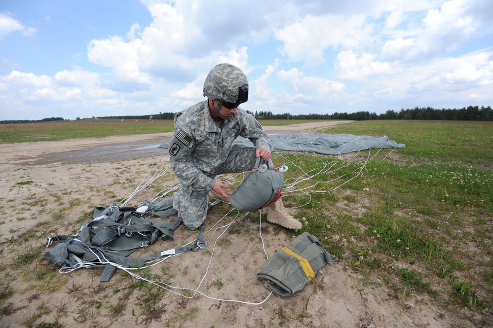 173rd Infantry Brigade Combat Team (Airborne) training jump in Grafenwoehr, Germany