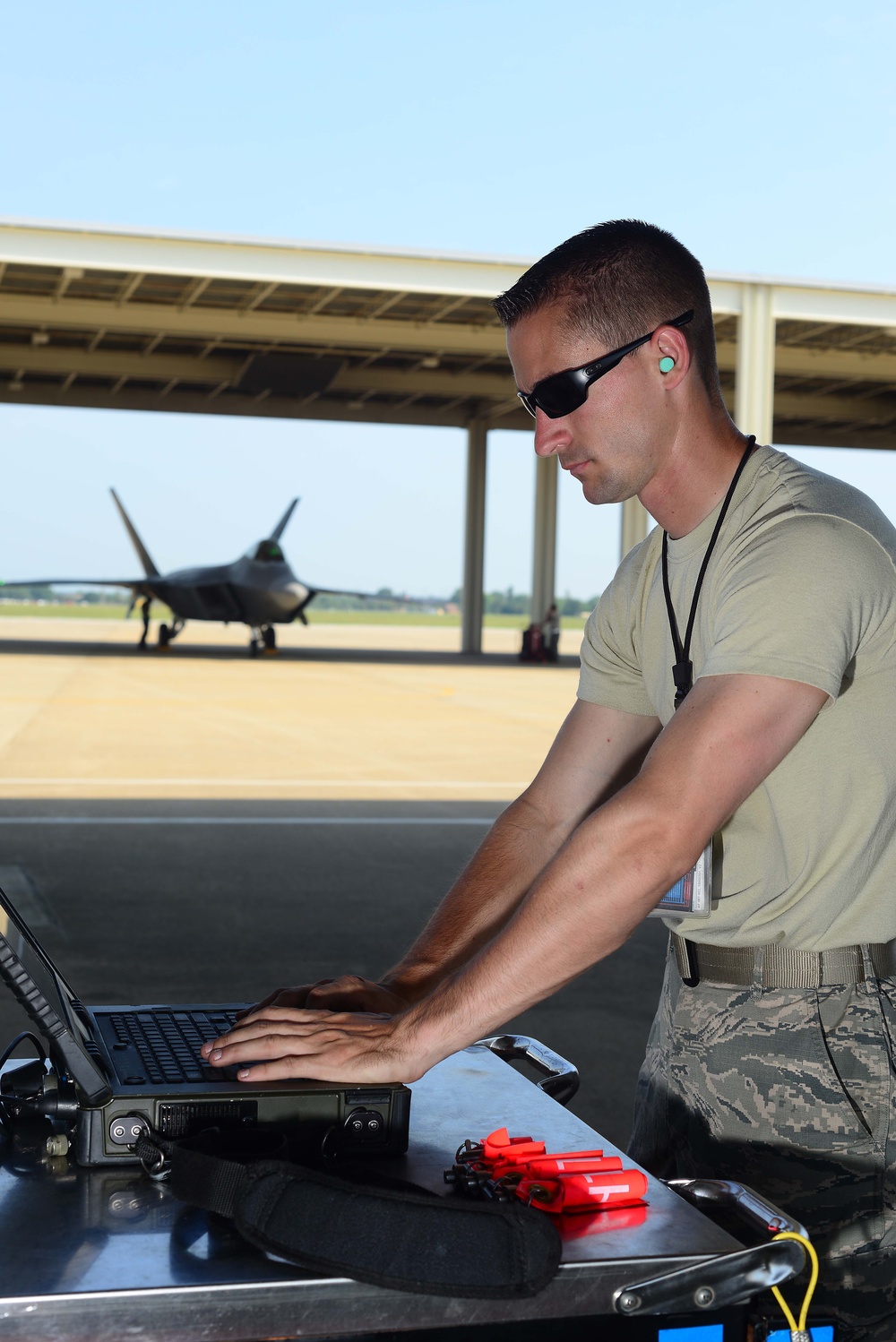 On the line: An F-22 Raptor dedicated crew chief