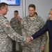 US Secretary of Defense Chuck Hagel and Maj. Gen. John O'Connor, commanding general of US Army Europe’s 21st Theater Sustainment Command, greet Col. Chris Brookie