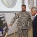 US Secretary of Defense Chuck Hagel receives a briefing from Col. Chris Brookie