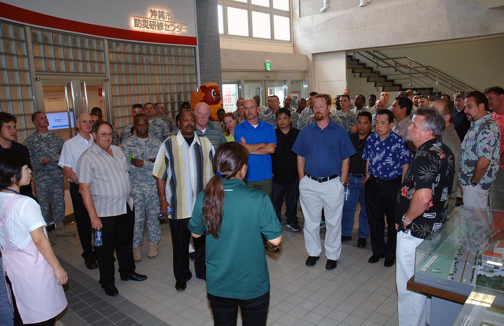 USAG Okinawa civilians and Soldiers take tour to disaster readiness center in Okinawa