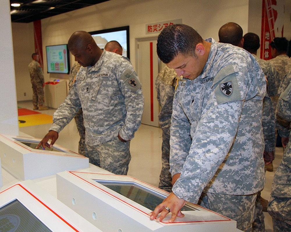 USAG Okinawa civilians and Soldiers take tour to disaster readiness center in Okinawa