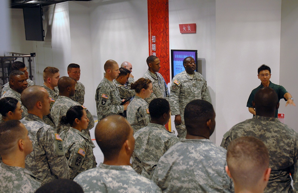 USAG Okinawa civilians and Soldiers take tour to disaster readiness center in Okinawa