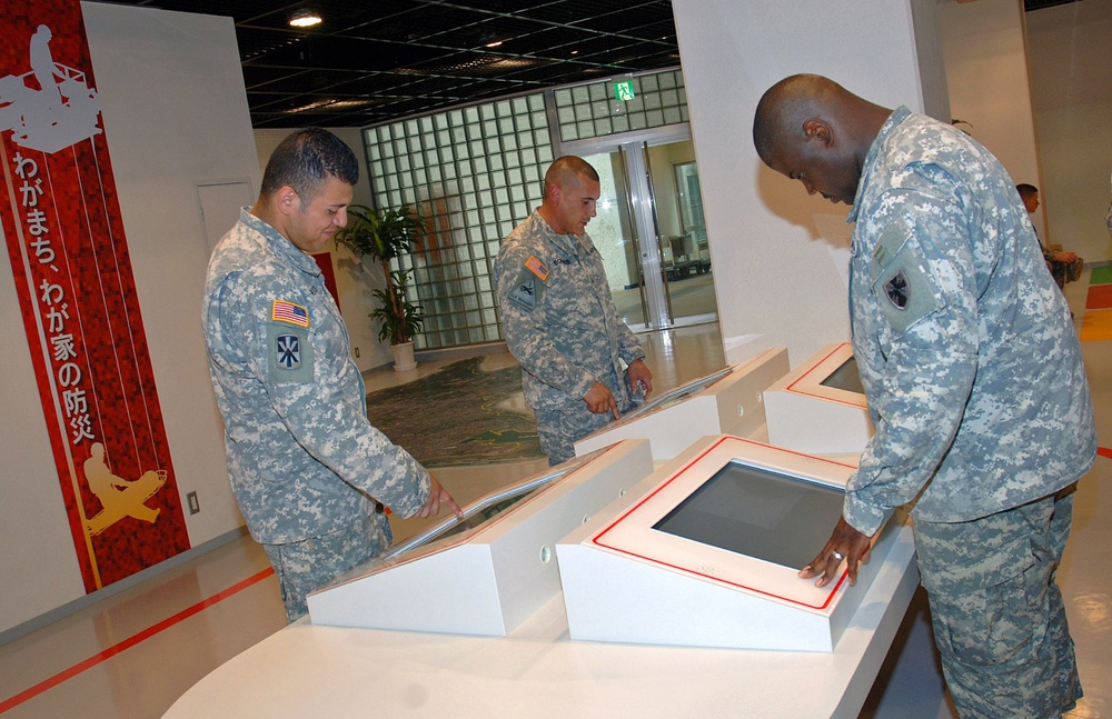 USAG Okinawa civilians and Soldiers take tour to disaster readiness center in Okinawa