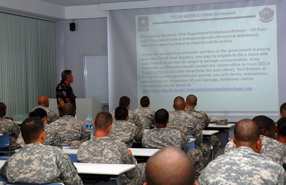 USAG Okinawa civilians and Soldiers take tour to disaster readiness center in Okinawa