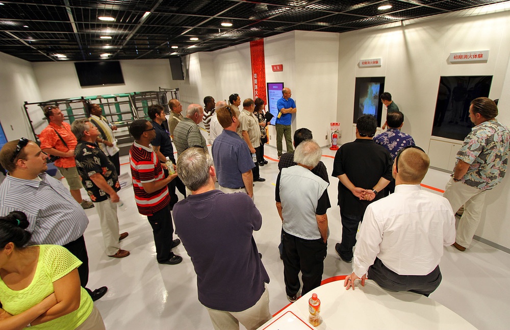 USAG Okinawa civilians and Soldiers take tour to disaster readiness center in Okinawa