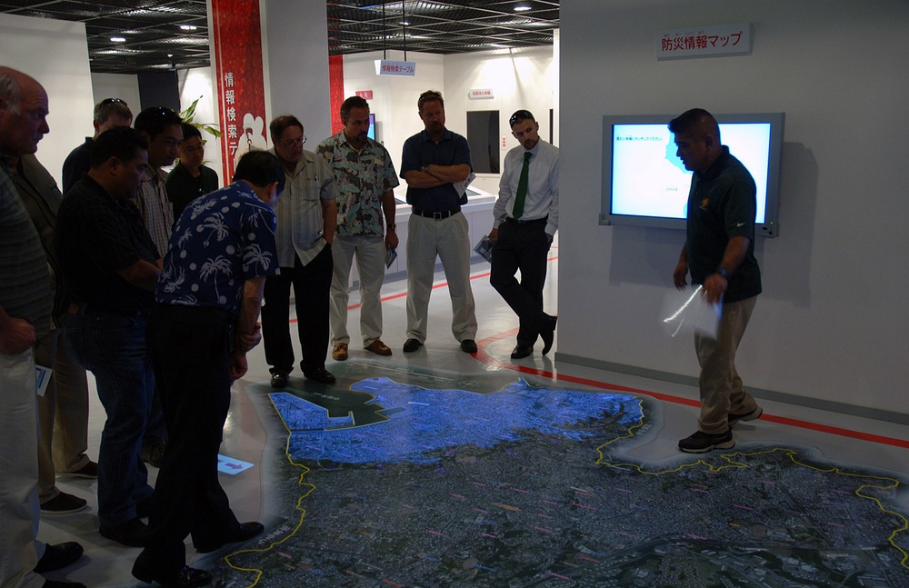 USAG Okinawa civilians and Soldiers take tour to disaster readiness center in Okinawa