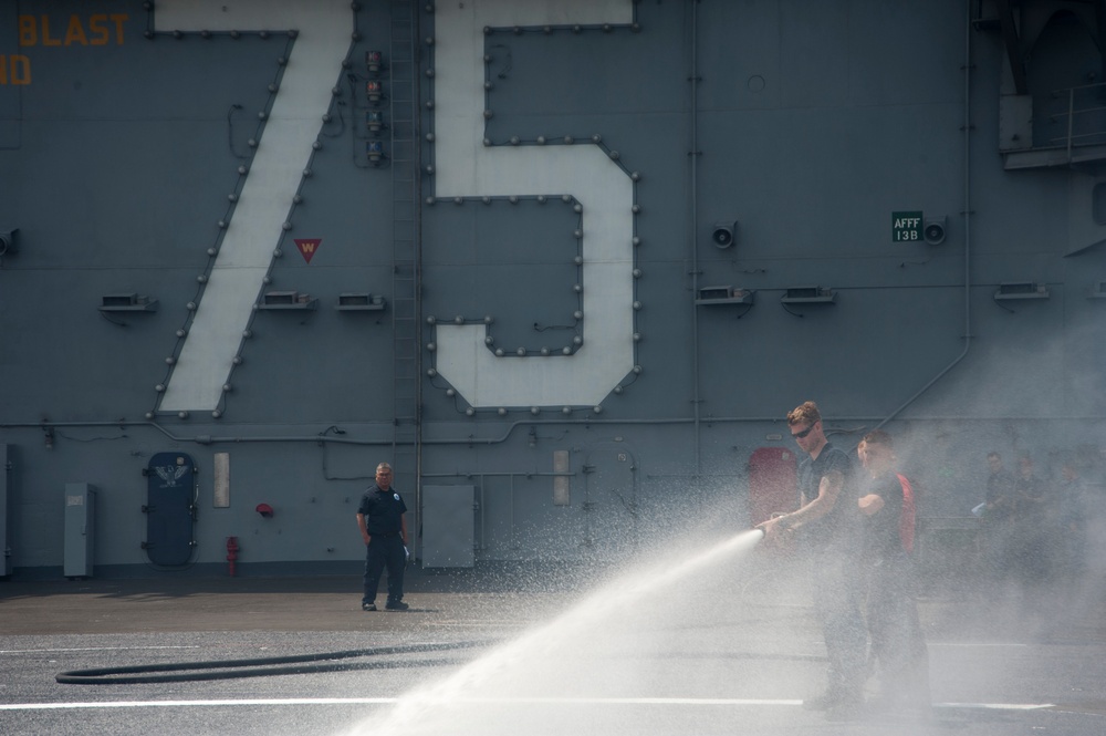 USS Harry S. Truman aqueous film-forming foam hose test