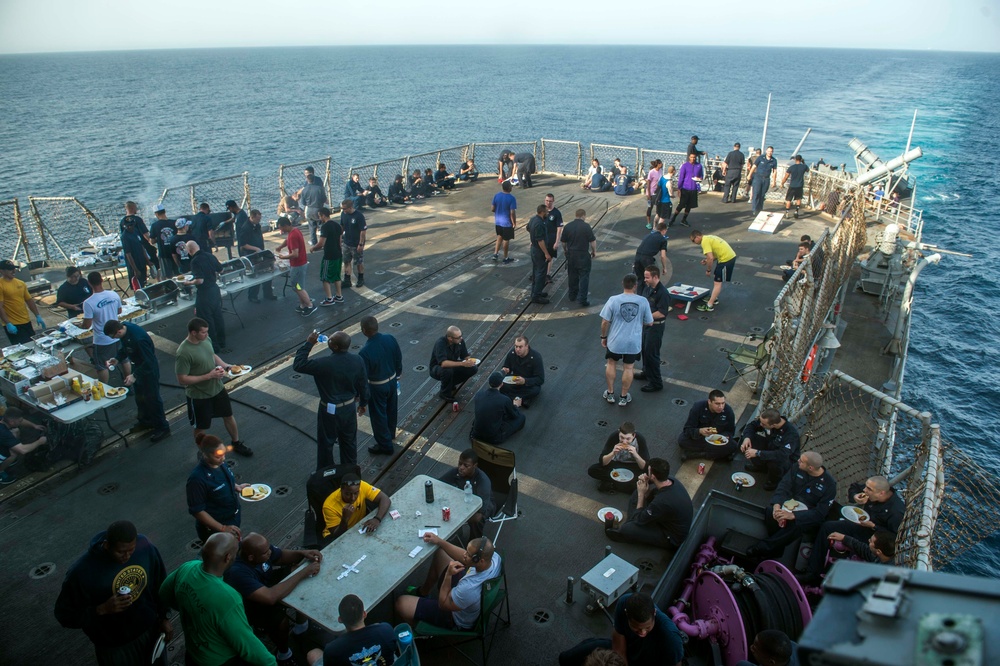 USS Philippine Sea steel beach picnic