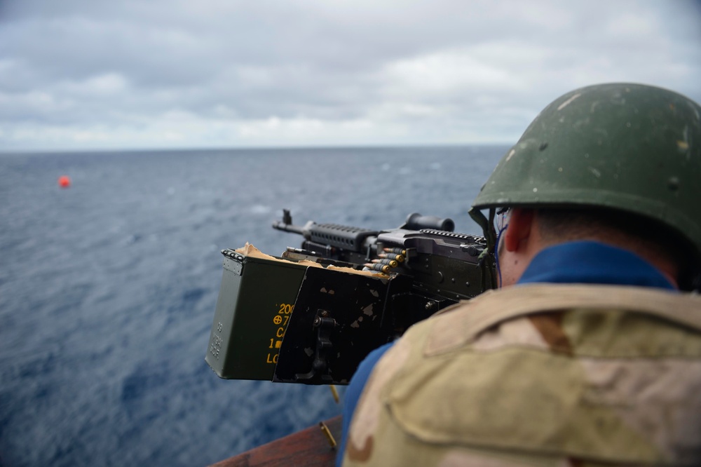 Live-fire exercise aboard USS Nitze