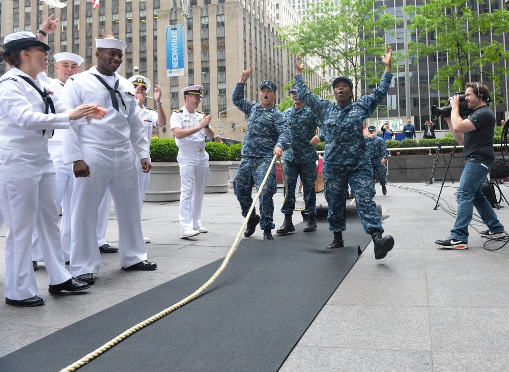 Sailors visit morning show in New York