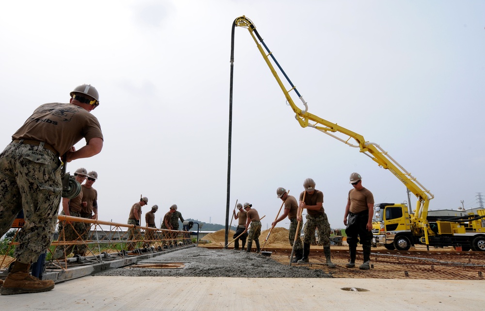 NMCB 1 constructs concrete pad