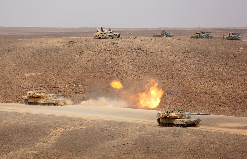 Eager Lion M1 Abrams blast during live-fire exercise