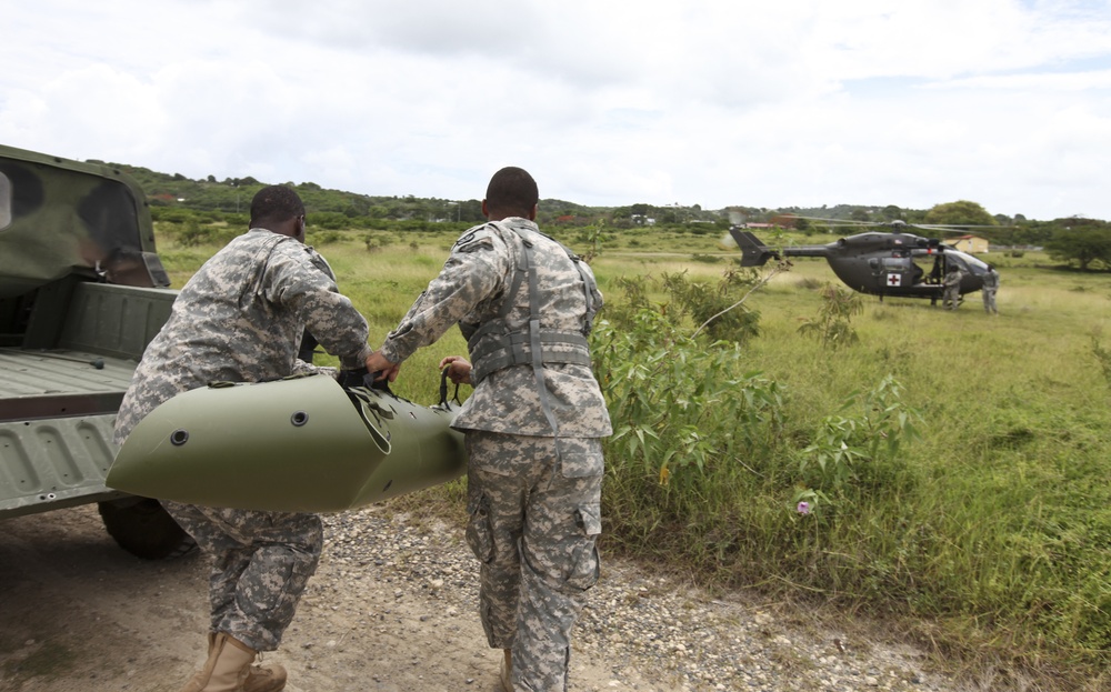 US Virgin Islands National Guard conducts a medical evacuation exercise during Operation Forward Guardian II