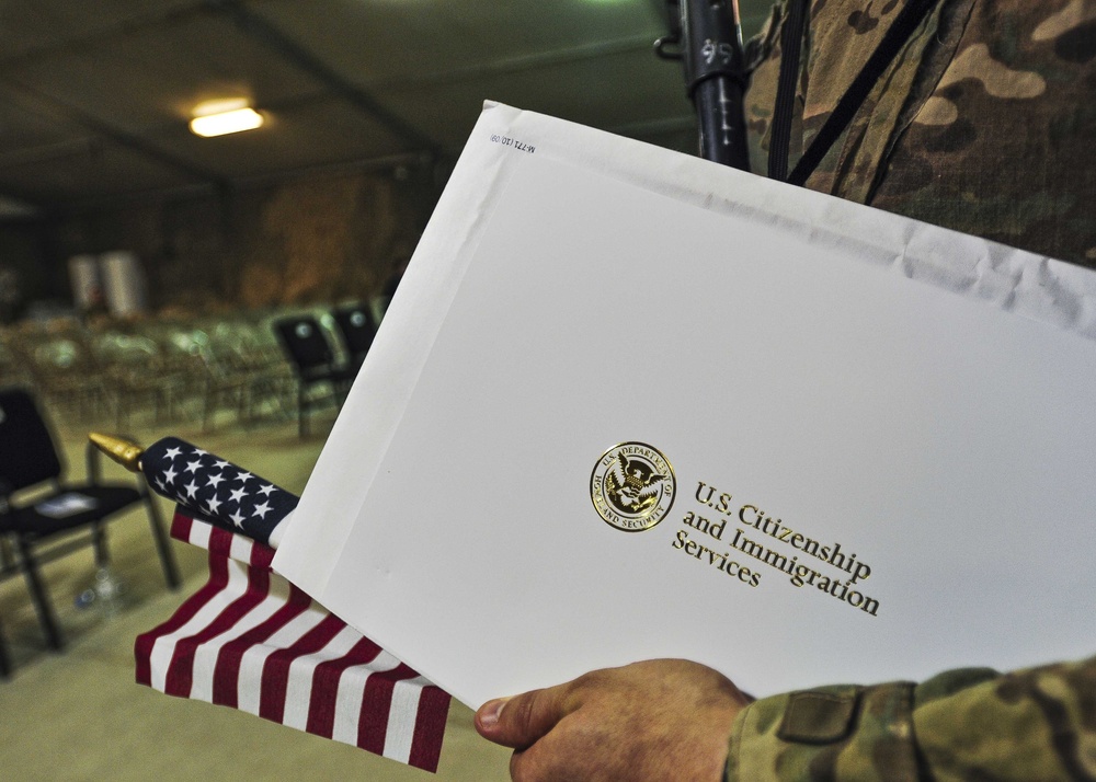 Soldiers, Marines naturalized at Kandahar Airfield