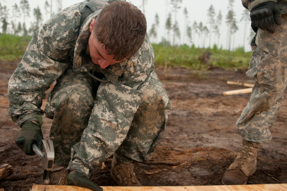 US paratroopers prepare training range