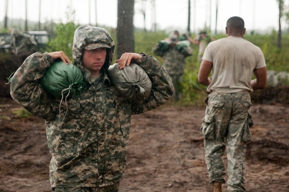 US paratroopers prepare training range