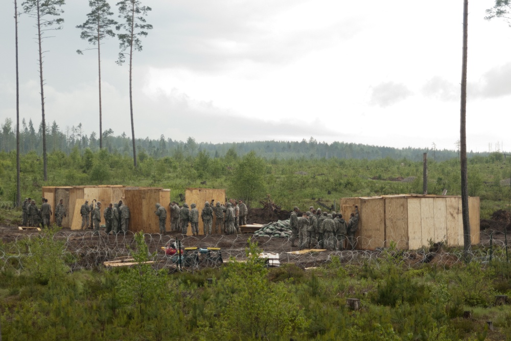 US paratroopers prepare training range