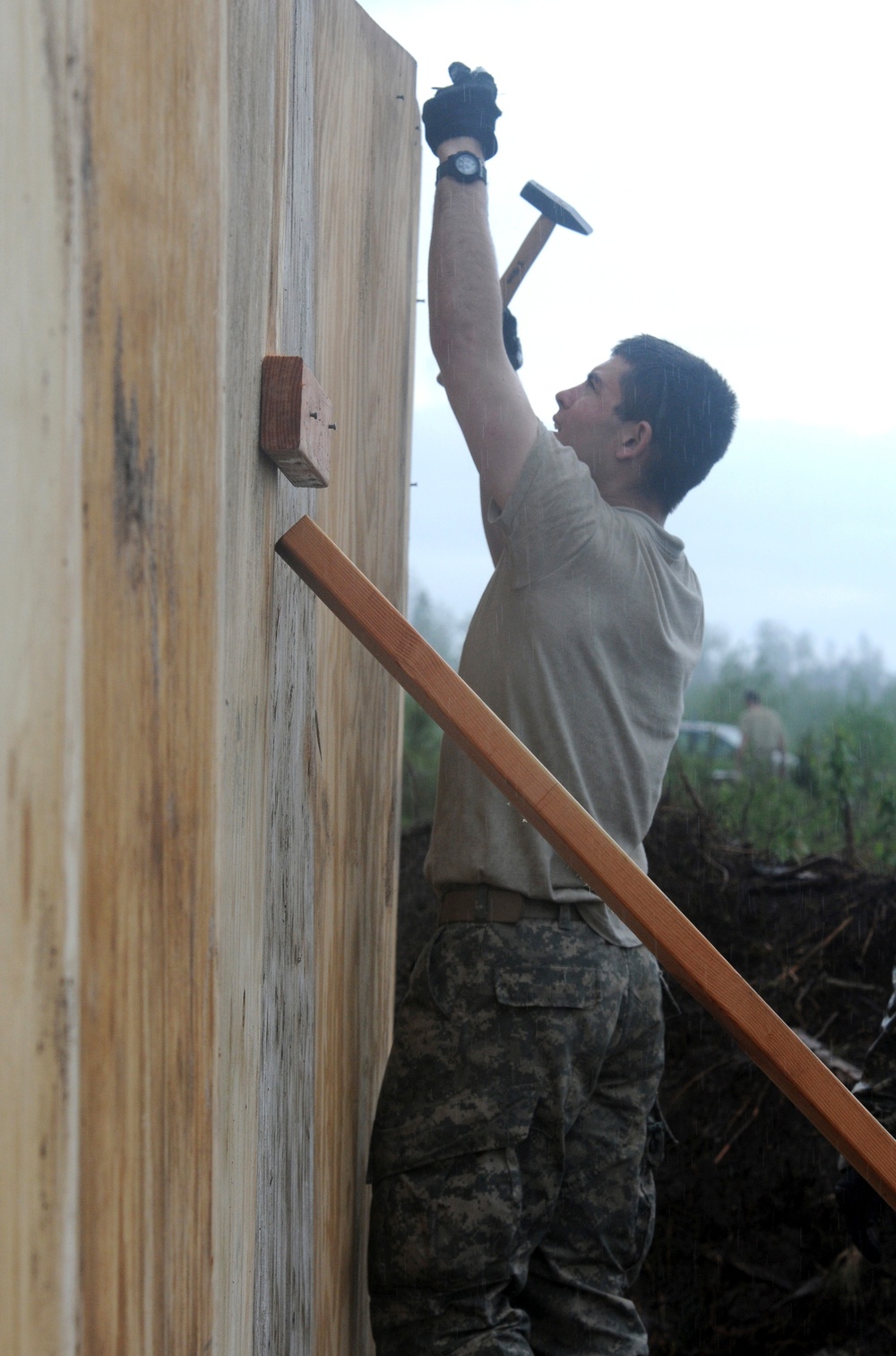 US paratroopers prepare training range