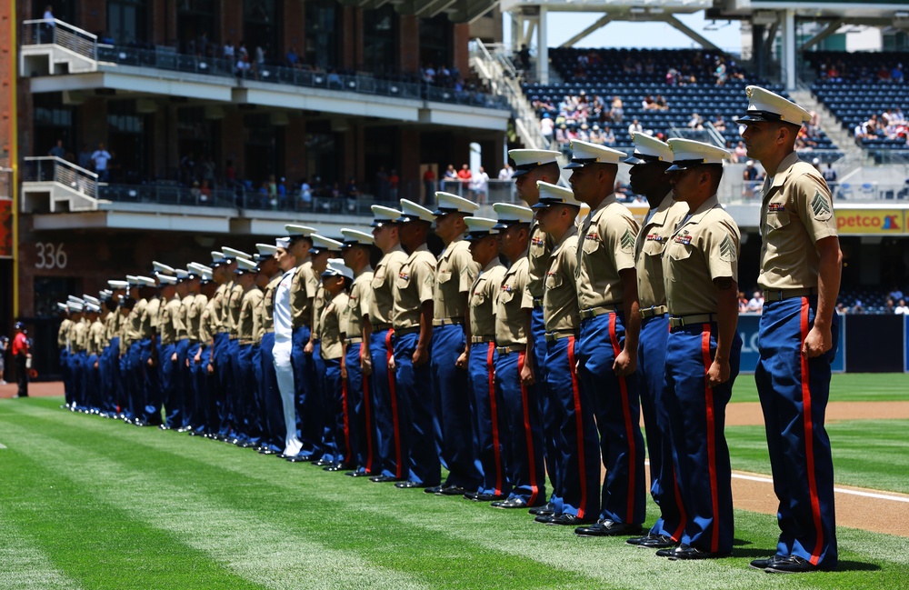 Marines honored during Padres game