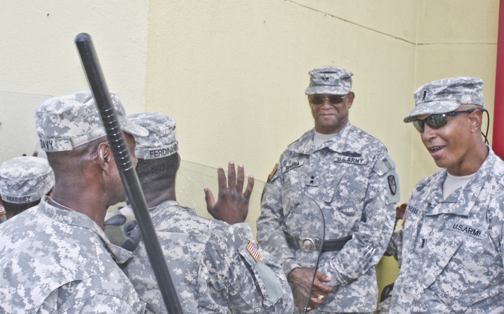 The US Virgin Islands National Guard adjutant general observes Operation Forward Guardian II