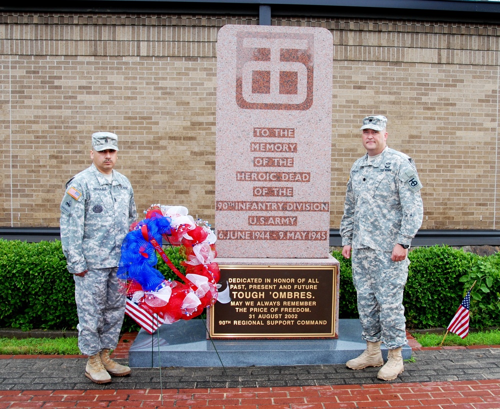 90th place wreath at Utah Beach Memorial replica