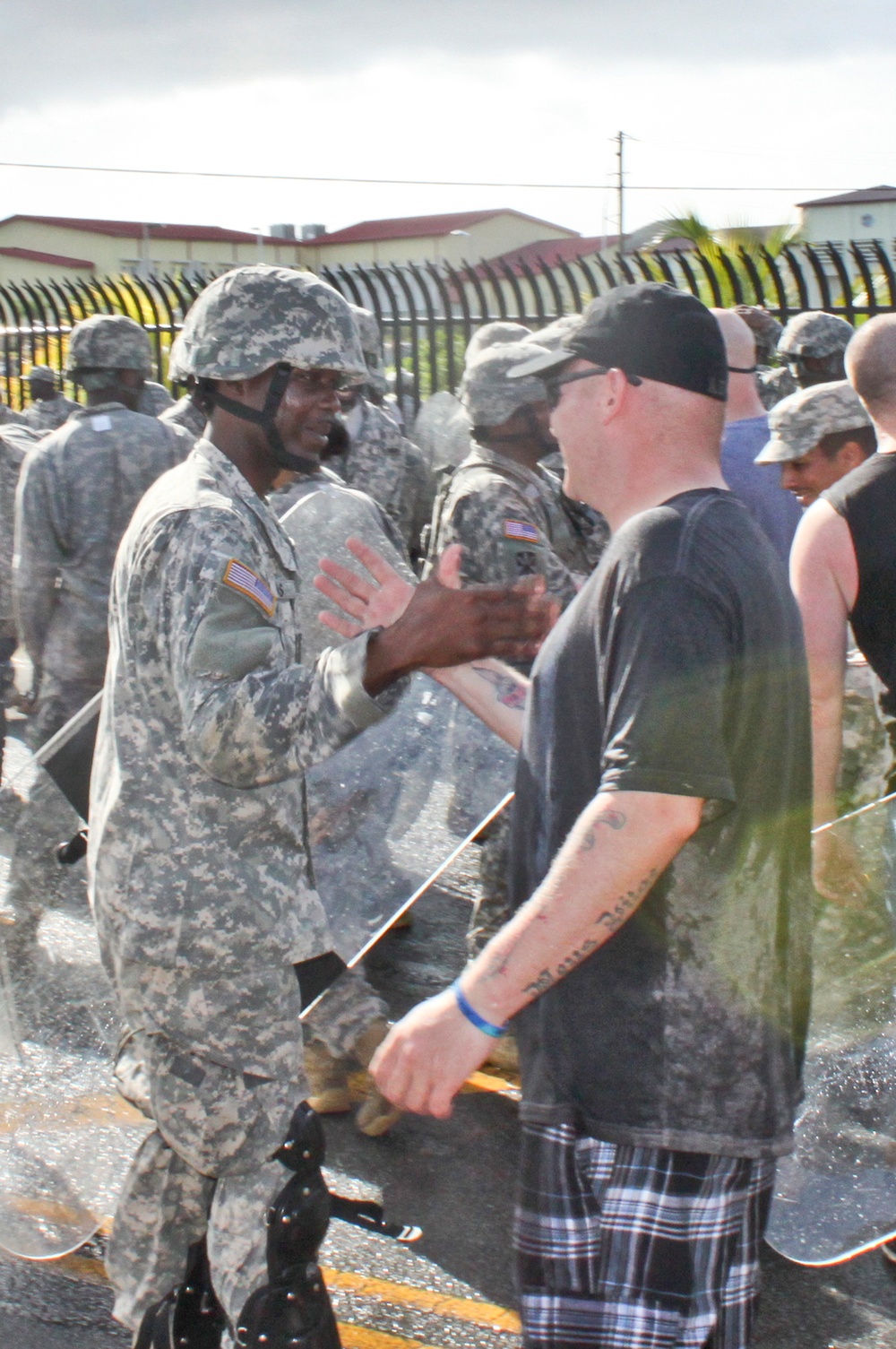 Indiana Army Reserves soldiers bond with soldiers from the U.S. Virgin Island National Guard during Operation Forward Guardian II.