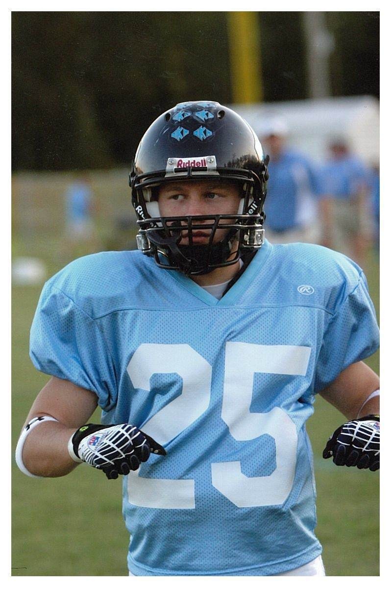 Kyle Carpenter during a football game at W. Wyman King Academy