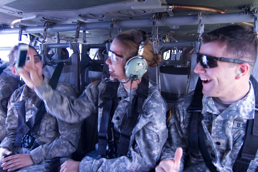 Selfies on board the aircraft