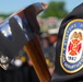 A Stafford (Virginia) Volunteer Fire Department Honor Guard member stands at attention