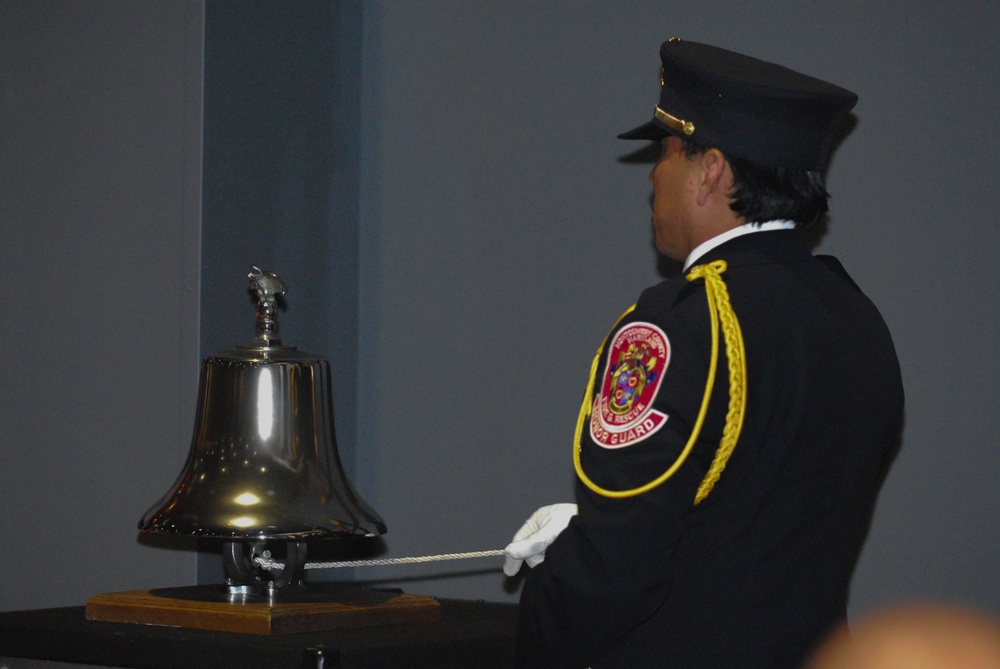A Montgomery County (Maryland) Fire and Rescue Honor Guard member