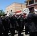 Some of the hundreds of firefighters and police officers