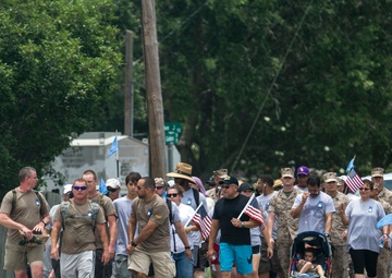 Valor walk, community honor First Team Medal of Honor trooper
