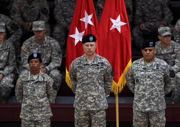 Staffs held high to honor change of responsibility and command in 2CAB