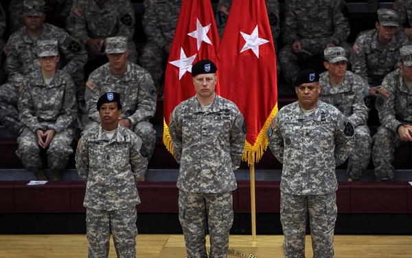 Staffs held high to honor change of responsibility and command in 2CAB