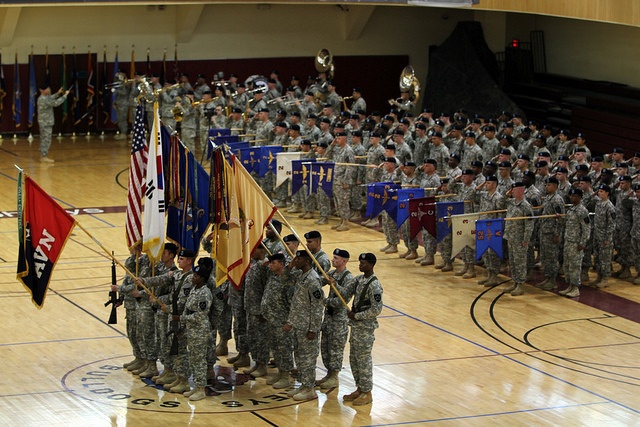 Staffs held high to honor change of responsibility and command in 2CAB
