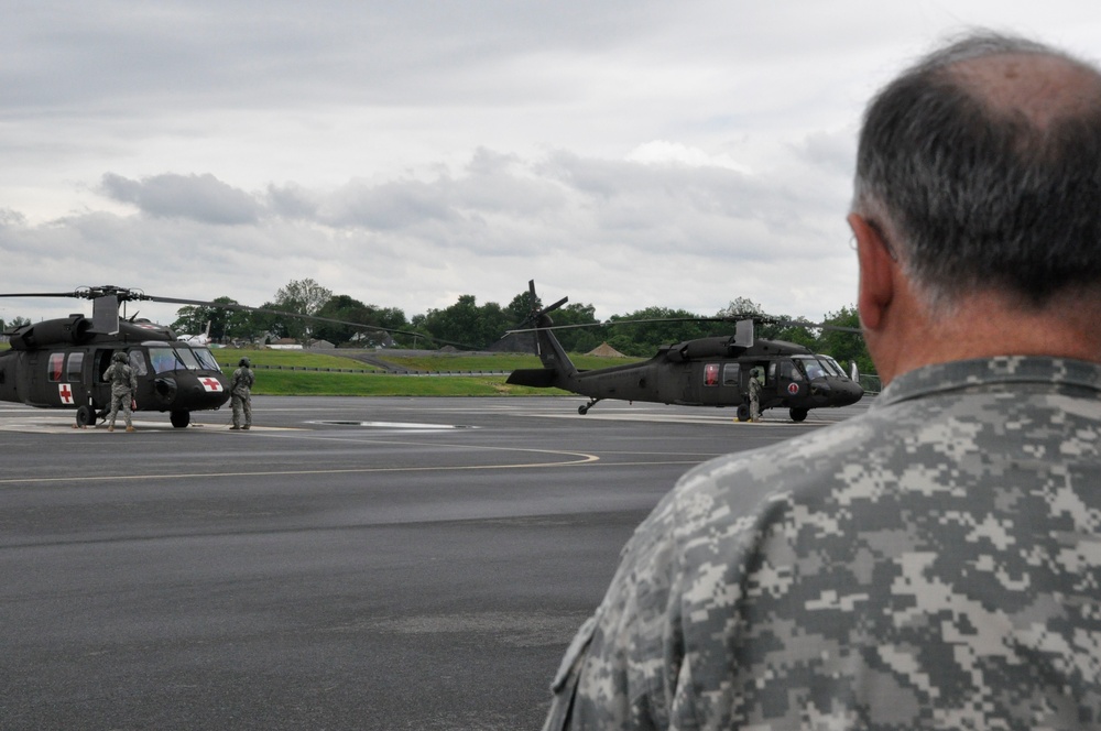 Black Hawks from the Delaware National Guard’s 126th Aviation Detachment head to Fort Hood