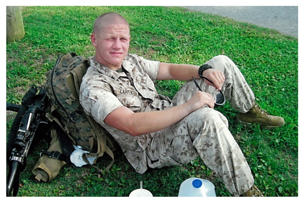 Lance Cpl. Kyle Carpenter waits to depart for Afghanistan.