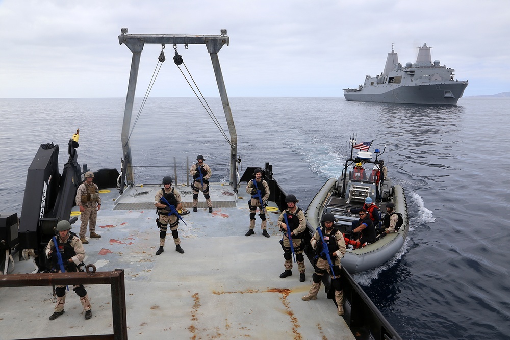 USS San Diego conducts maritime interdiction operations (MIO)