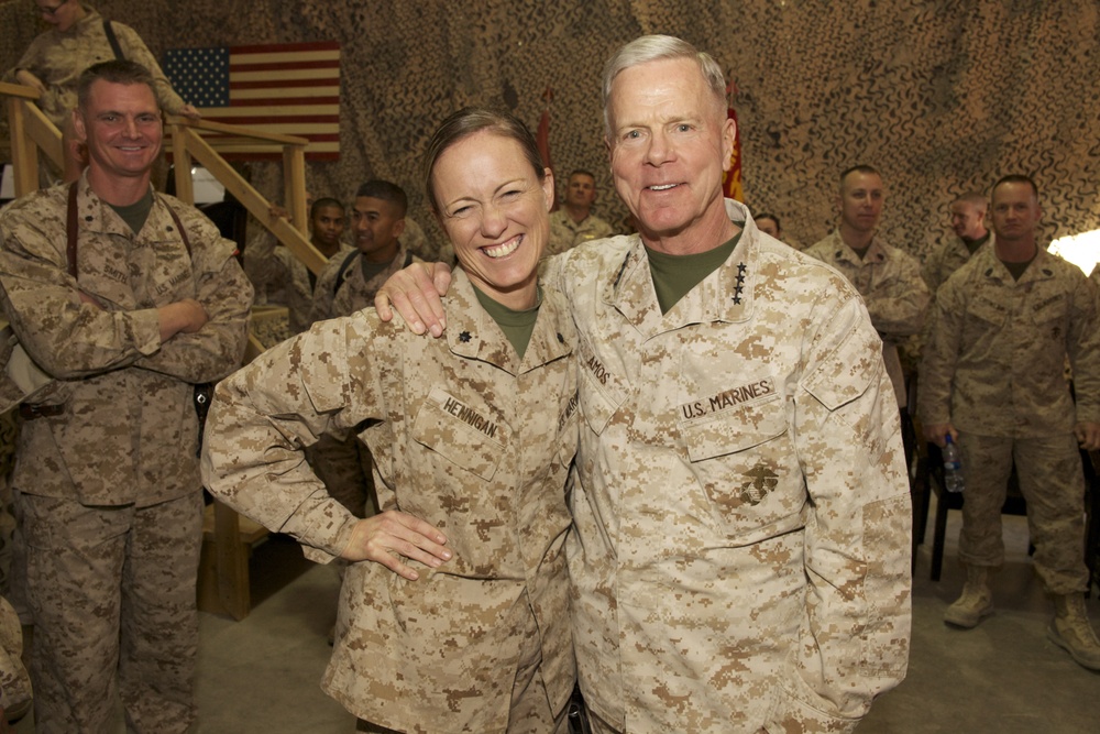 Marine commandant visits Camp Bastion, Afghanistan