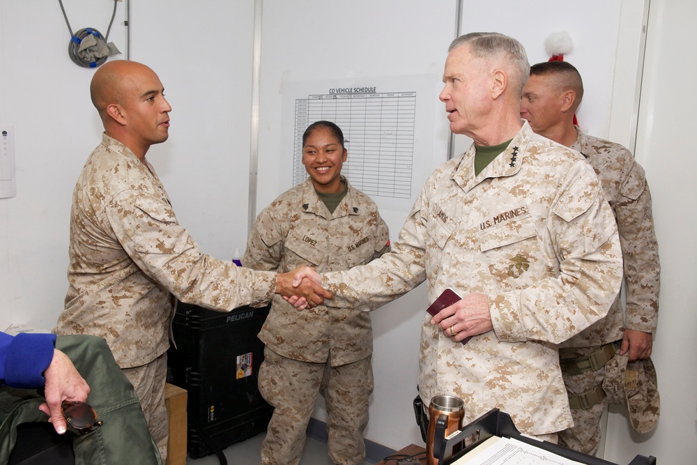 Marine commandant visits Camp Bastion, Afghanistan