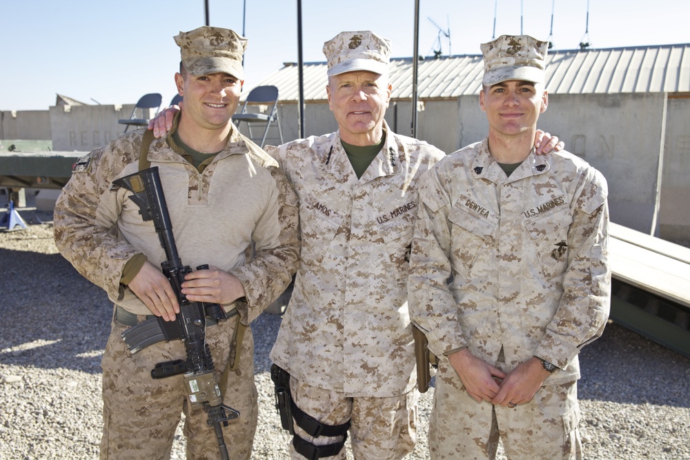 Marine commandant visits Camp Leatherneck, Afghanistan