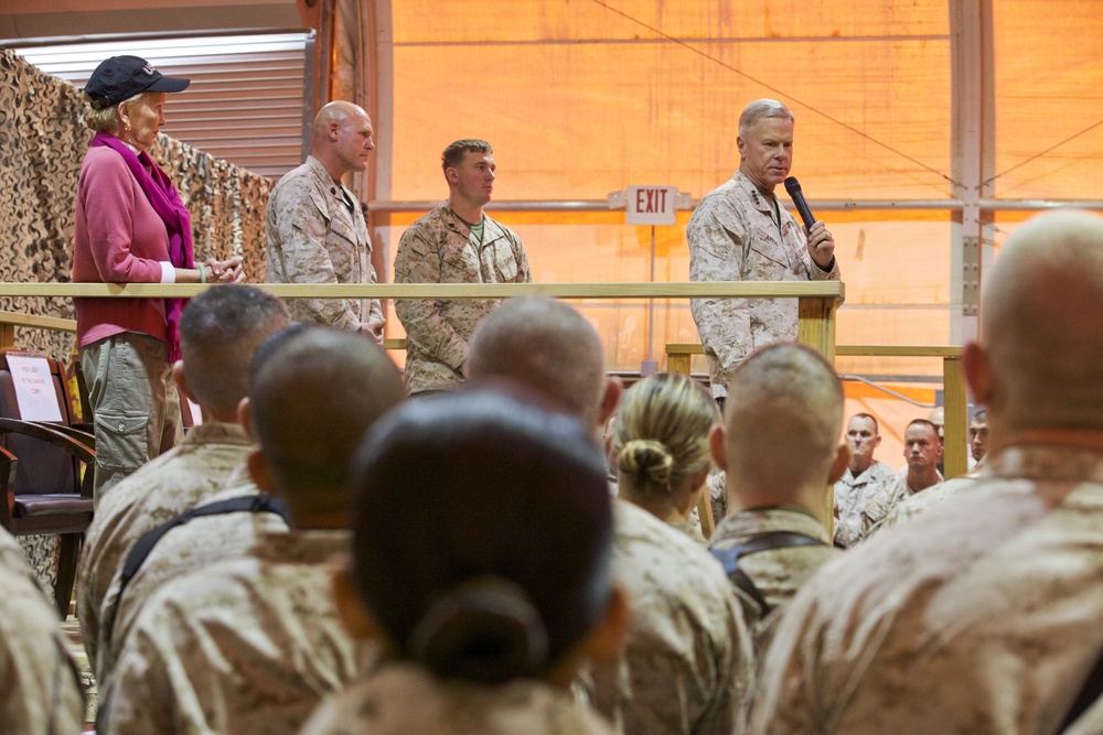 Marine commandant visits Camp Bastion, Afghanistan