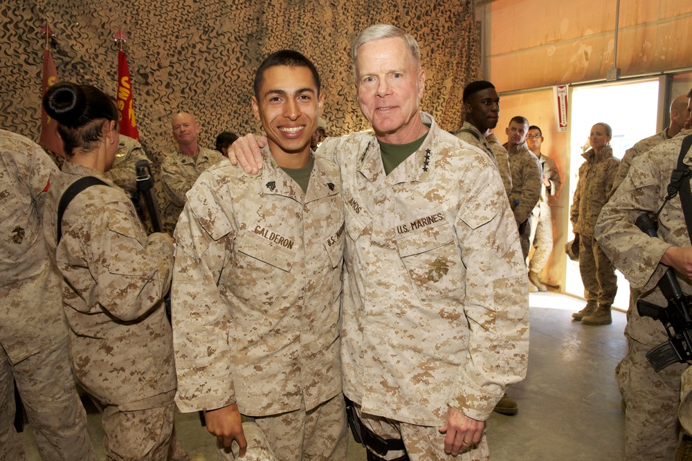 Marine commandant visits Camp Bastion, Afghanistan