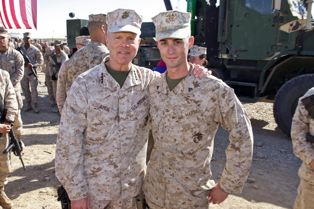 Marine commandant visits Camp Bastion, Afghanistan