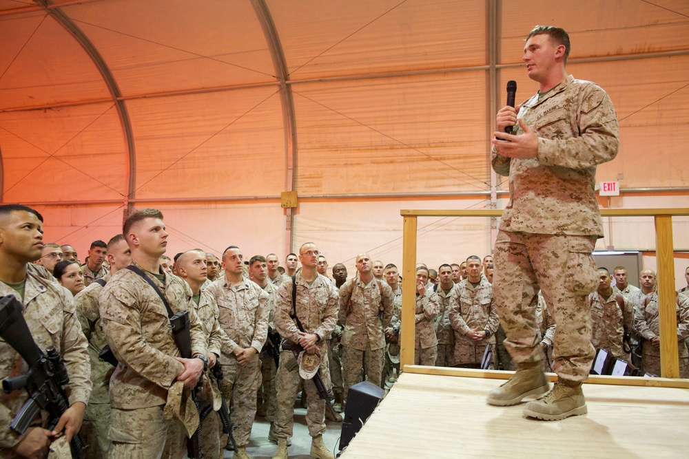 Marine commandant visits Camp Bastion, Afghanistan