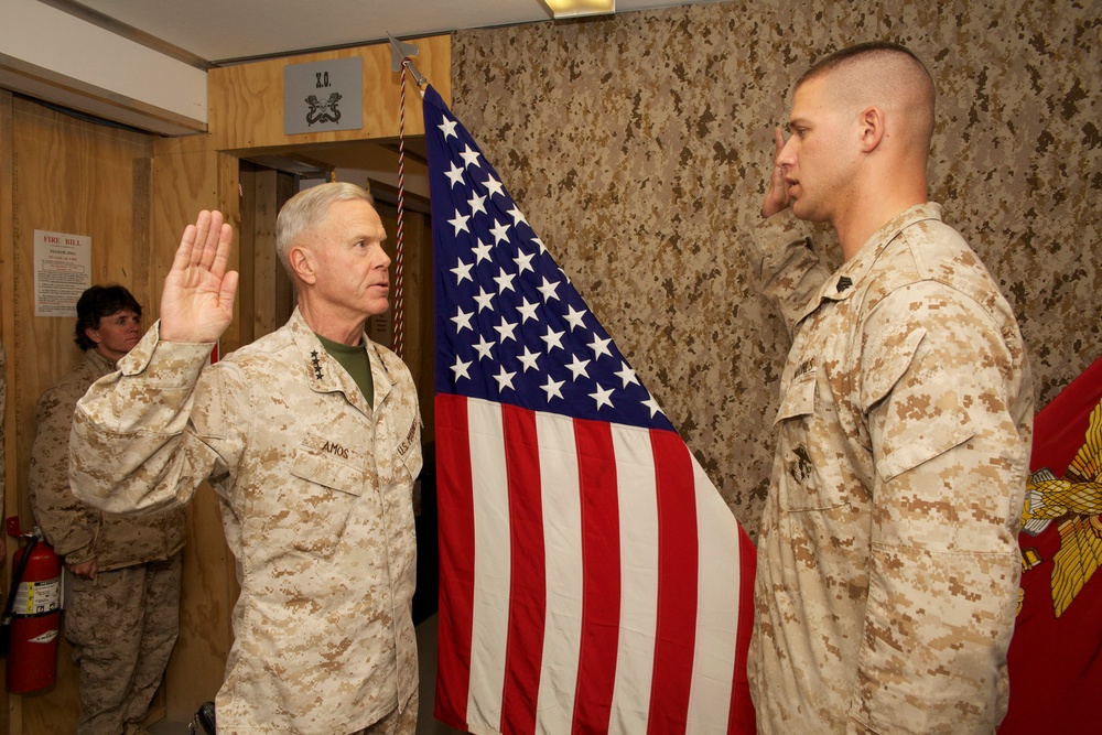 Marine commandant visits Camp Bastion, Afghanistan