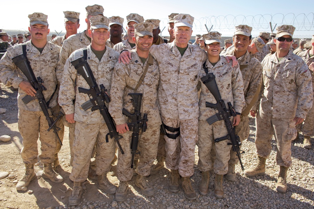 Marine commandant visits Camp Leatherneck, Afghanistan