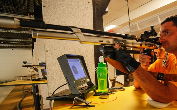 Wounded, ill and injured Soldiers shoot for a spot on the Army Warrior Games teams